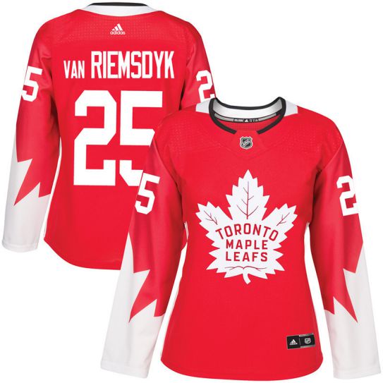 2017 NHL Toronto Maple Leafs women #25 James van Riemsdyk red jersey->women nhl jersey->Women Jersey